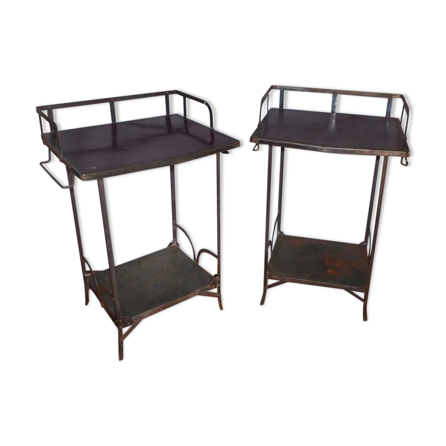 Pair of wrought iron tables