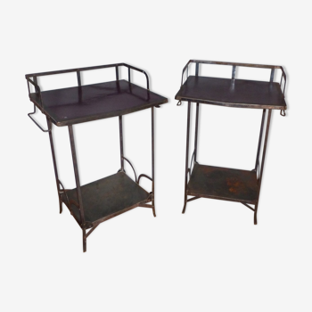 Pair of wrought iron tables