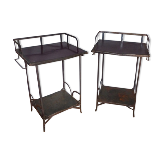 Pair of wrought iron tables