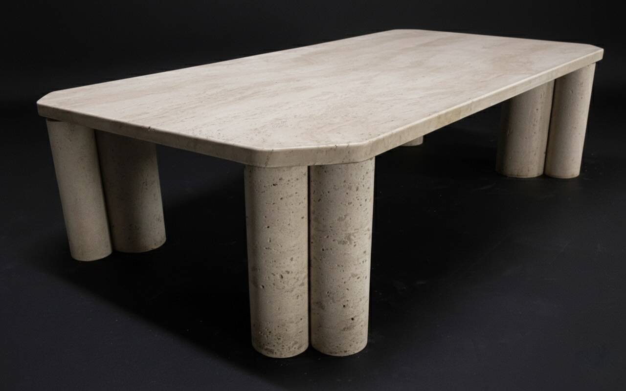 Travertine coffee table by the Italian publisher Up&Up.