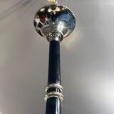 Chandelier Art Déco en laque noire et verre, 1930