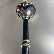 Chandelier Art Déco en laque noire et verre, 1930