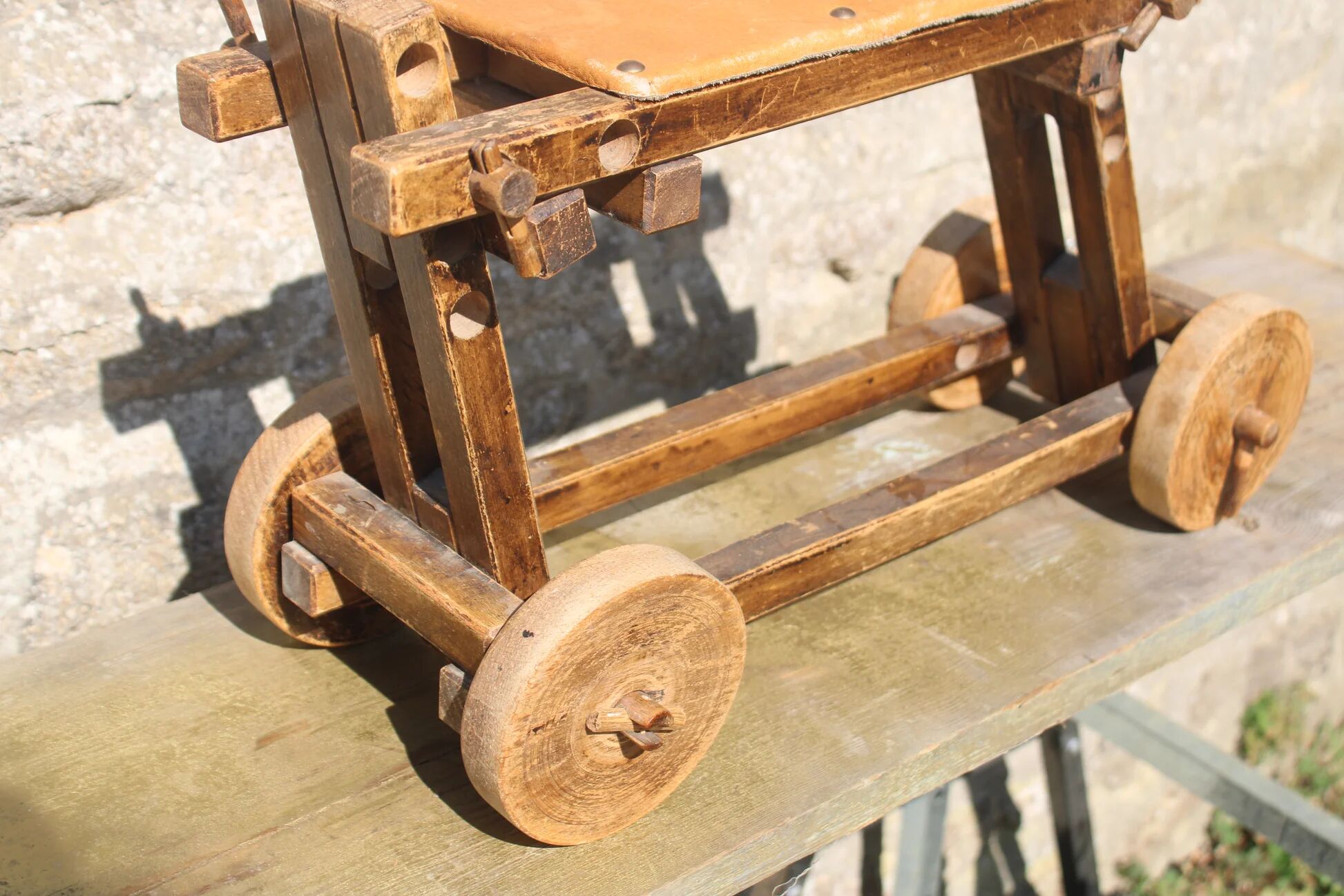 Vintage adjustable wooden baby walker – Youpala