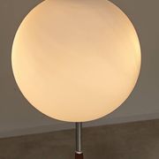 Modernist floor lamp in teak, chrome metal, opaline, Czechoslovakia 60s