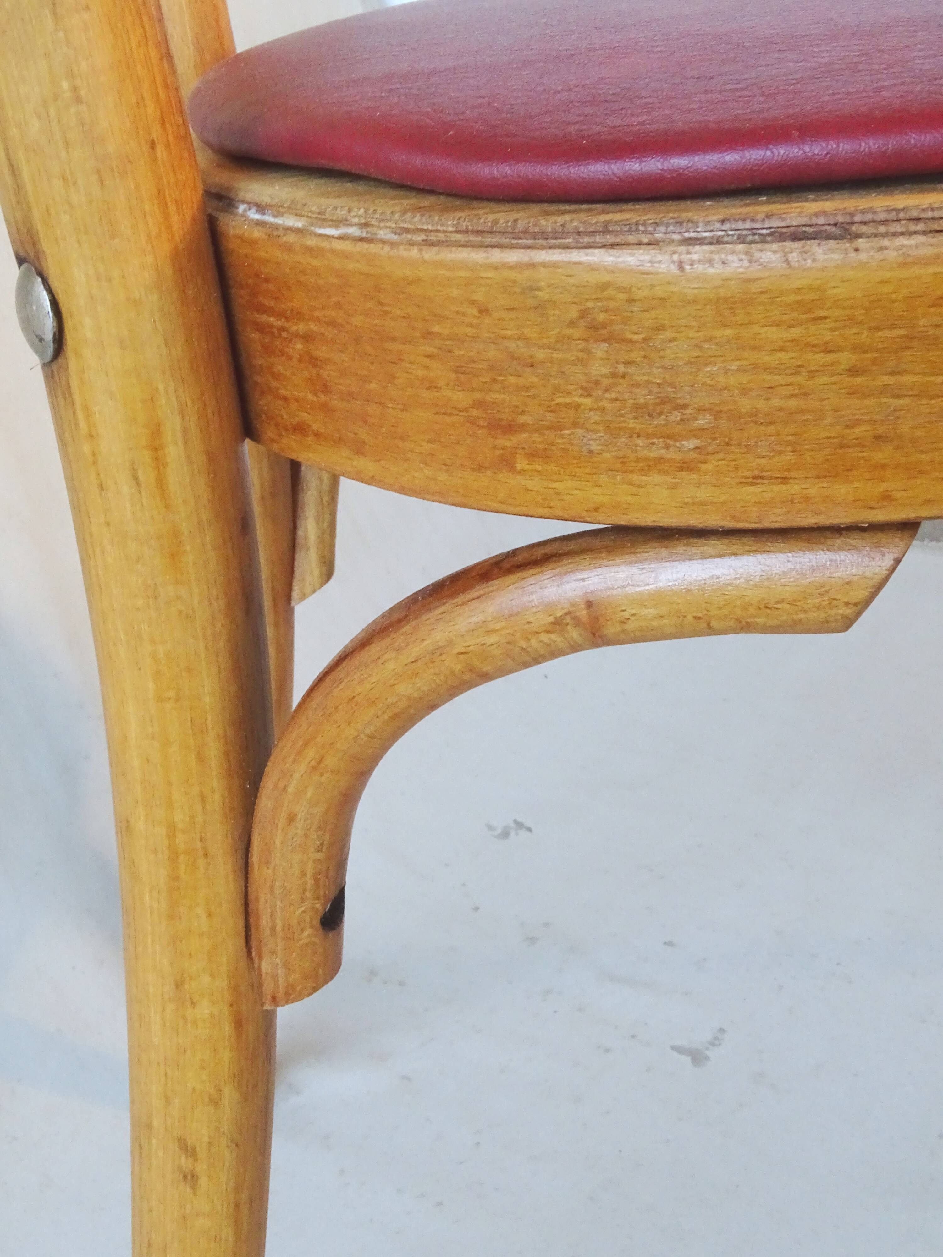 Baumann skai, foot compass zone 1955 Scandinavian vintage Chair