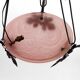 Suspension en fer forgé, vasque rose à décor floral, Art Deco, Circa 1930