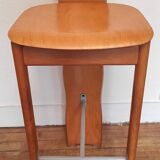 80's design solid wood high stools