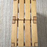 2 solid beech wood stools 1980