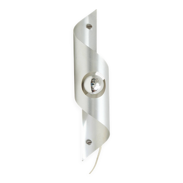 Cylindrical wall light Space Age, brushed aluminium, 1970-1980