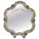 Italian Venetian Murano light blue and opalescent glass wall mirror, 1950s