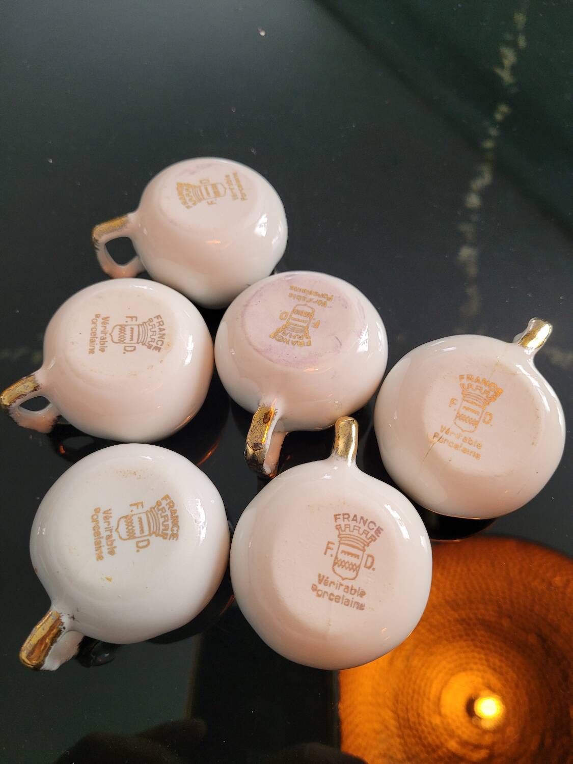 6 old porcelain coffee cups