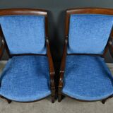 Pair of mahogany armchairs, Restoration period – early 19th century