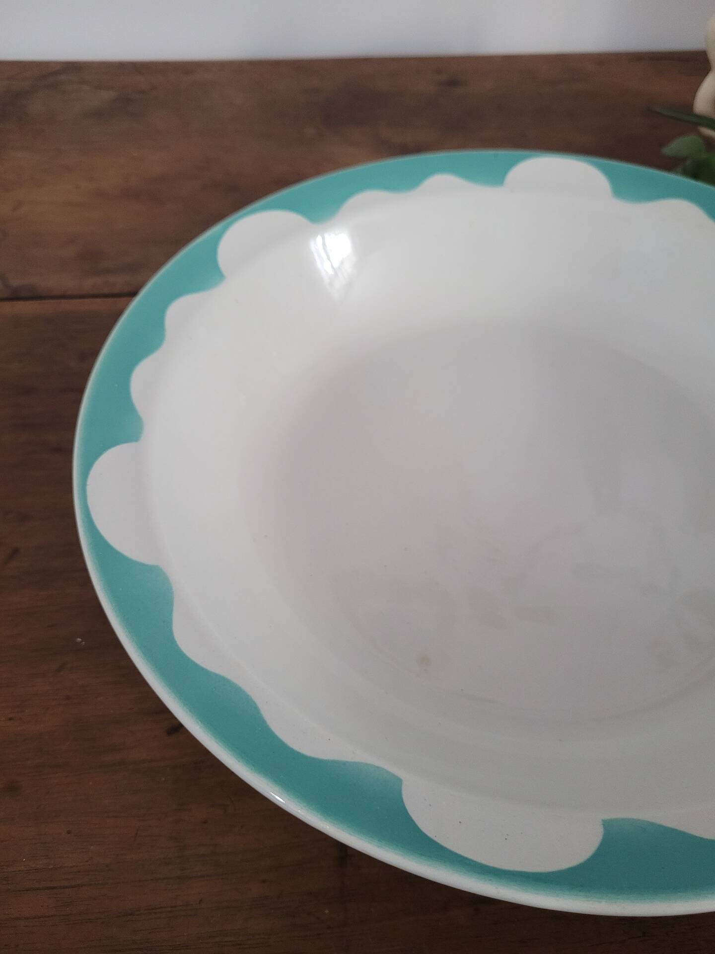 Large turquoise shallow dish