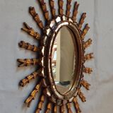 Sun mirror in gilded wood, 60x52 cm