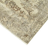 Handwoven antique anatolian beige carpet 192 cm x 274 cm