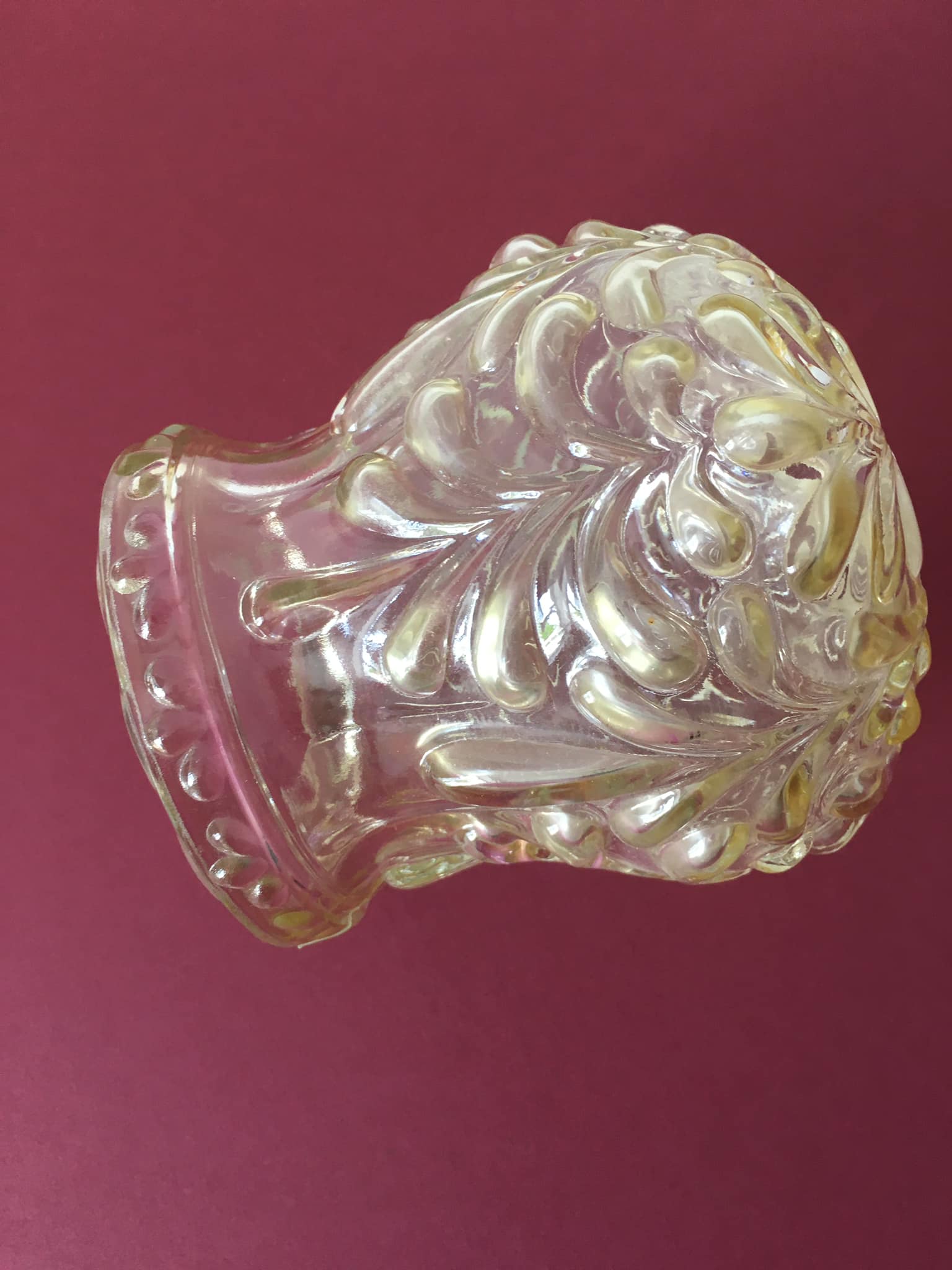 Lightly amber worked molded glass tulip