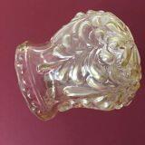 Lightly amber worked molded glass tulip