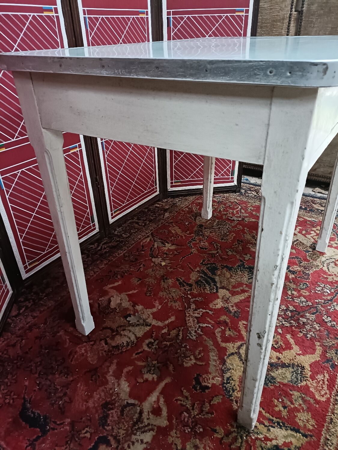Vintage formica and wood table, 50s