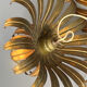 Pair of floral wall lights in gilded metal, 1960