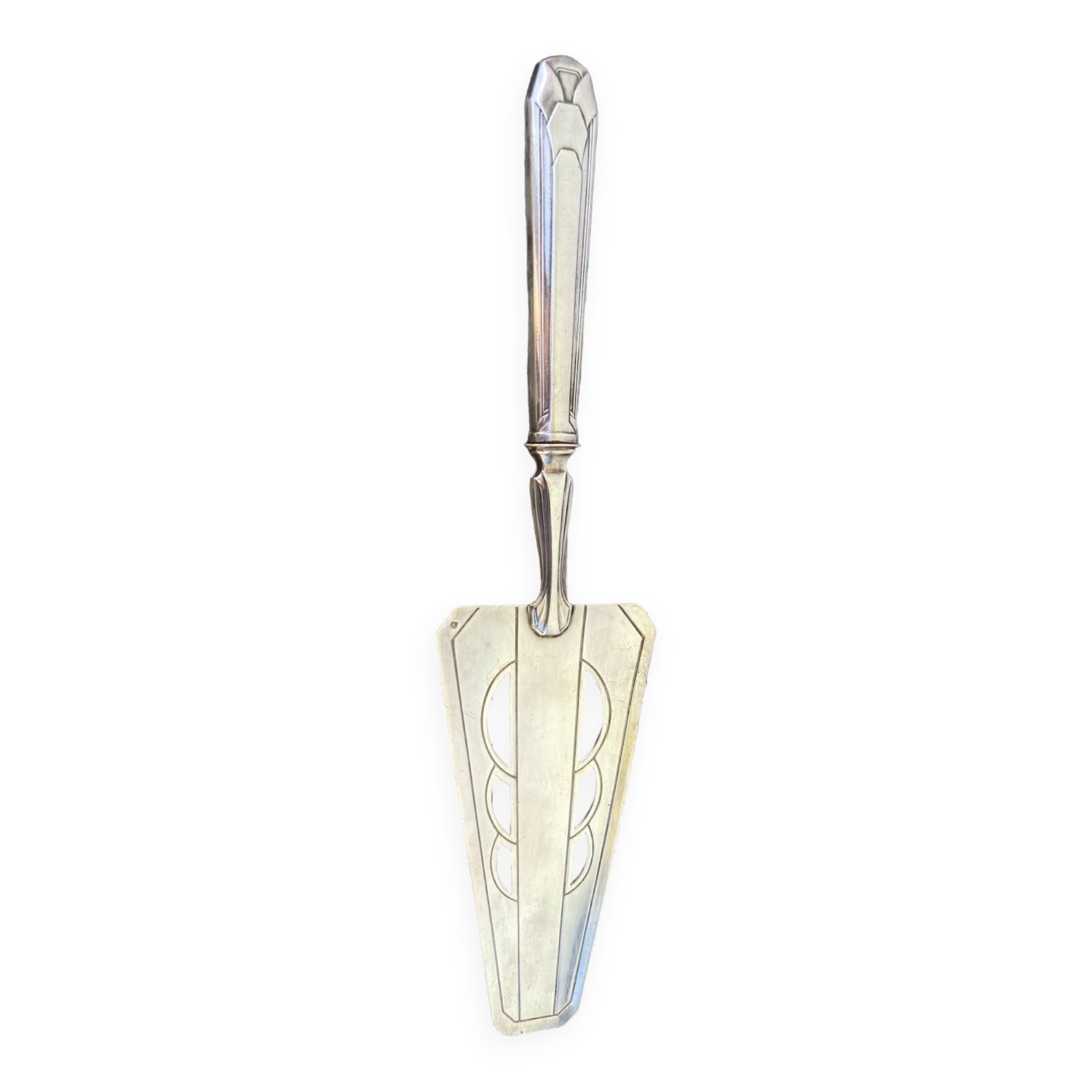 Silver metal art deco pie server