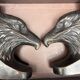 Pair of eagle bookends in patinated bronze – Art Deco style