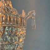 Pearl Bag, Chandelier Trimmed with Rows of Cut Crystal Beads, Circa 1