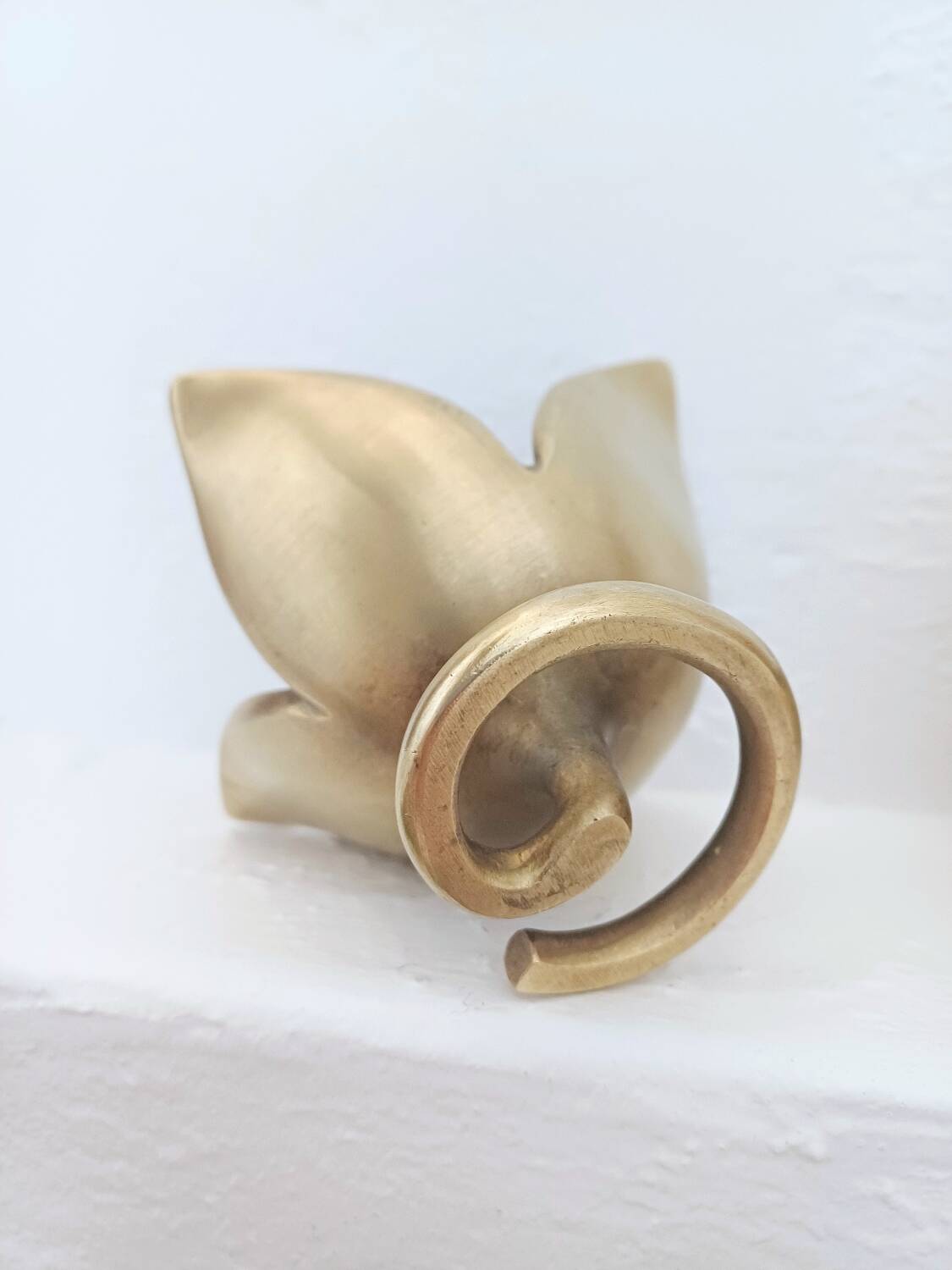 Pair of Solid Brass Tulip Candle Holders – Handcrafted 1970s