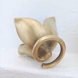 Pair of Solid Brass Tulip Candle Holders – Handcrafted 1970s