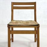Raphael Oak and Fabric Dining Chairs by Guillerme et Chambr