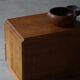 Mid-20th century Art Deco chest of drawers in pine with metal handles, 1940s.