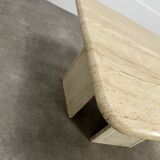 Square travertine coffee table