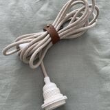Powder pink linen portable lamp
