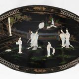 Chinese black lacquered wood coffee table