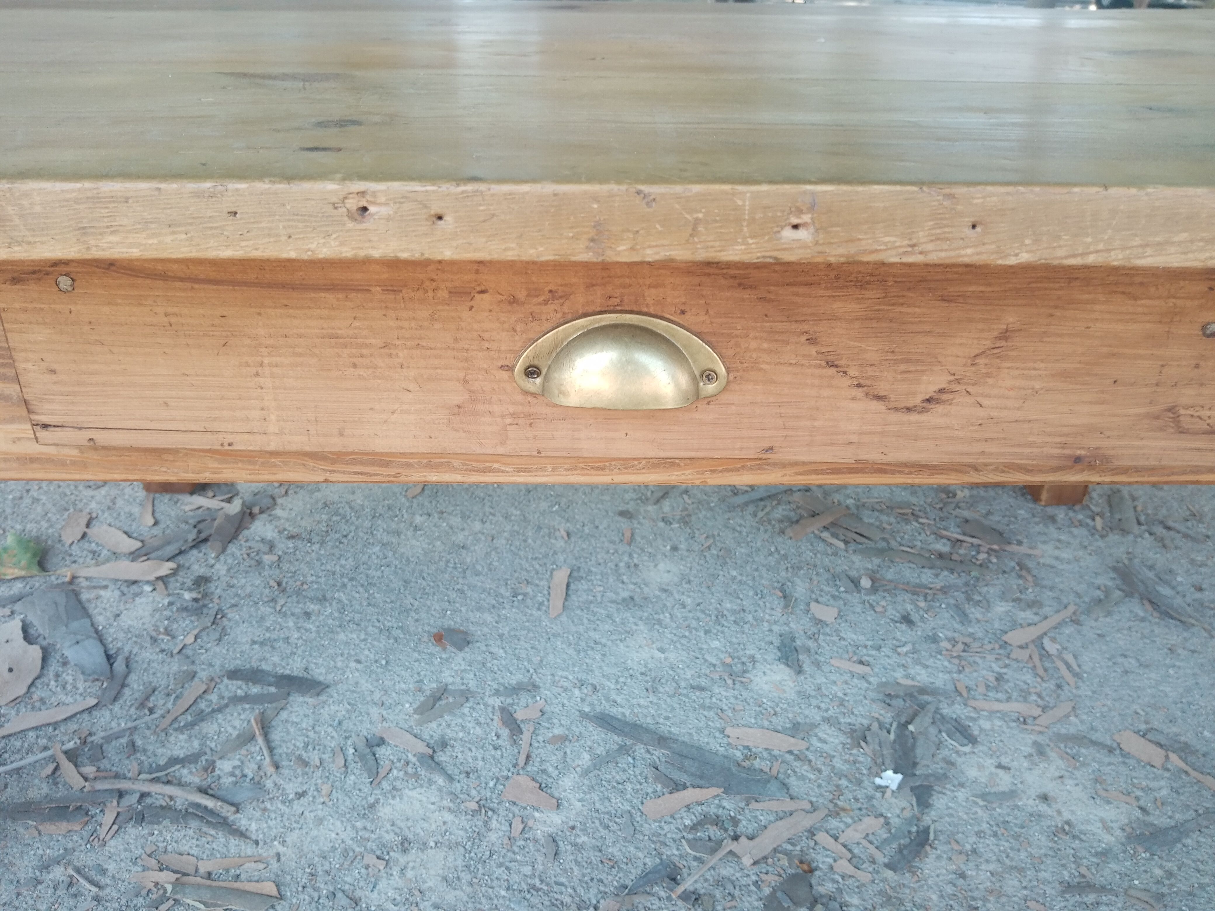 Rustic wooden coffee table