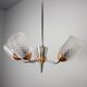 Glass and chrome chandelier Drukov Brno, Czechoslovakia, 1970s
