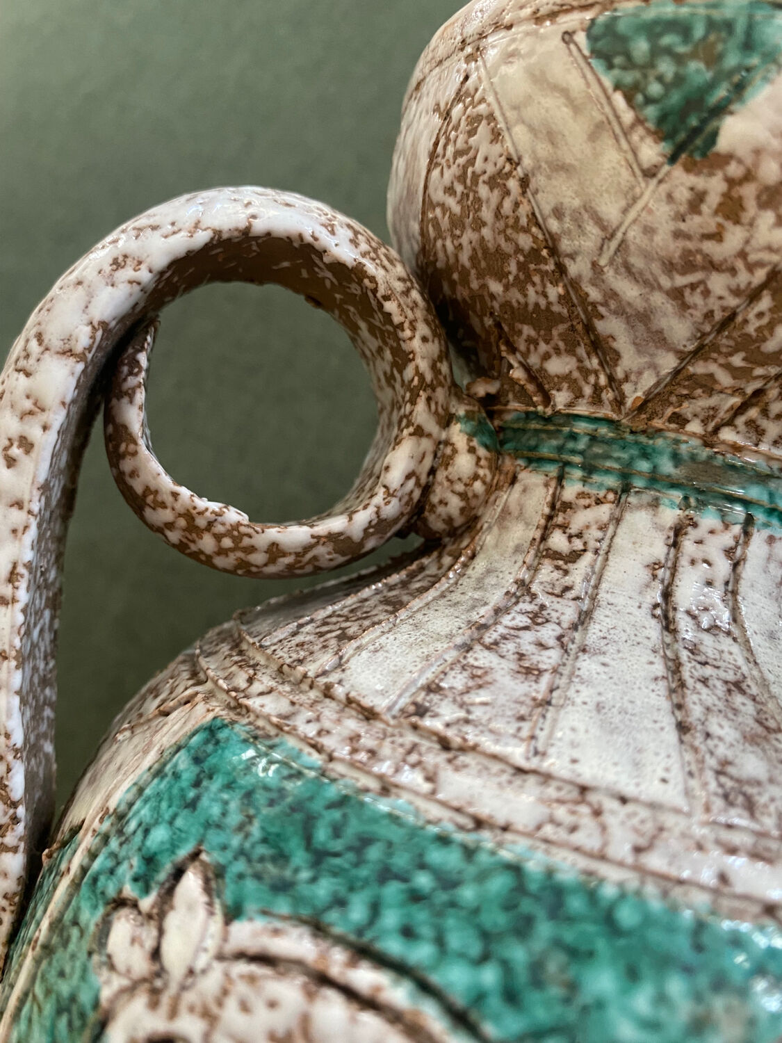 Fratelli Fanciullacci turquoise green horse ceramic vase