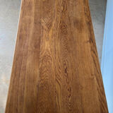 Oak bistro table and cast iron legs