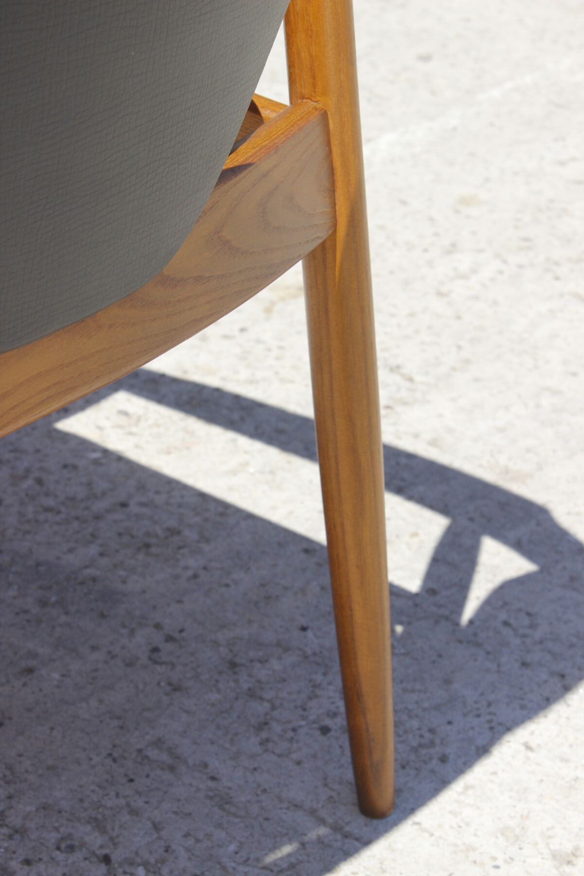 Vintage Scandinavian teak & skaï armchair, Denmark circa 1950