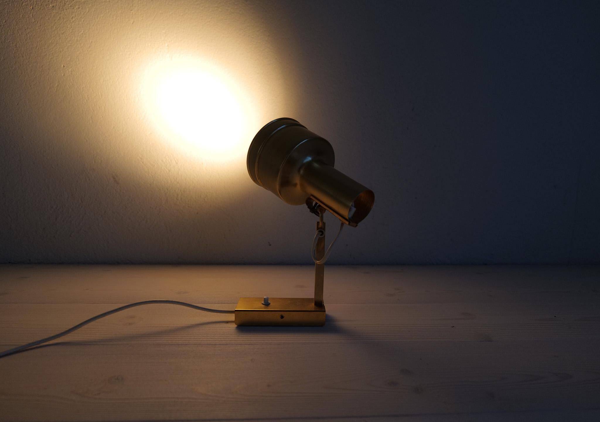 Mid-Century Modern Set of 3 Brass Wall Sconces by Sundstedt Sweden