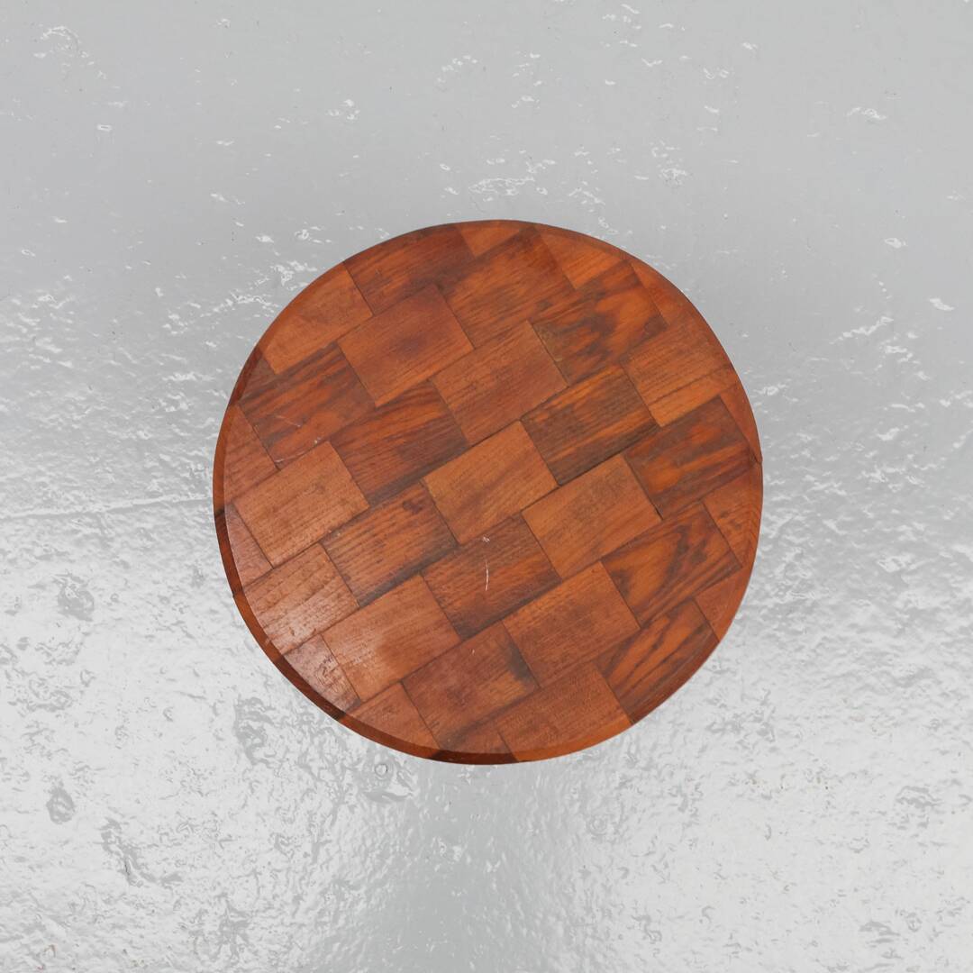 Wabi-sabi Brutalist Wooden Side Table