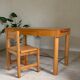 Bureau vintage en orme et chrome