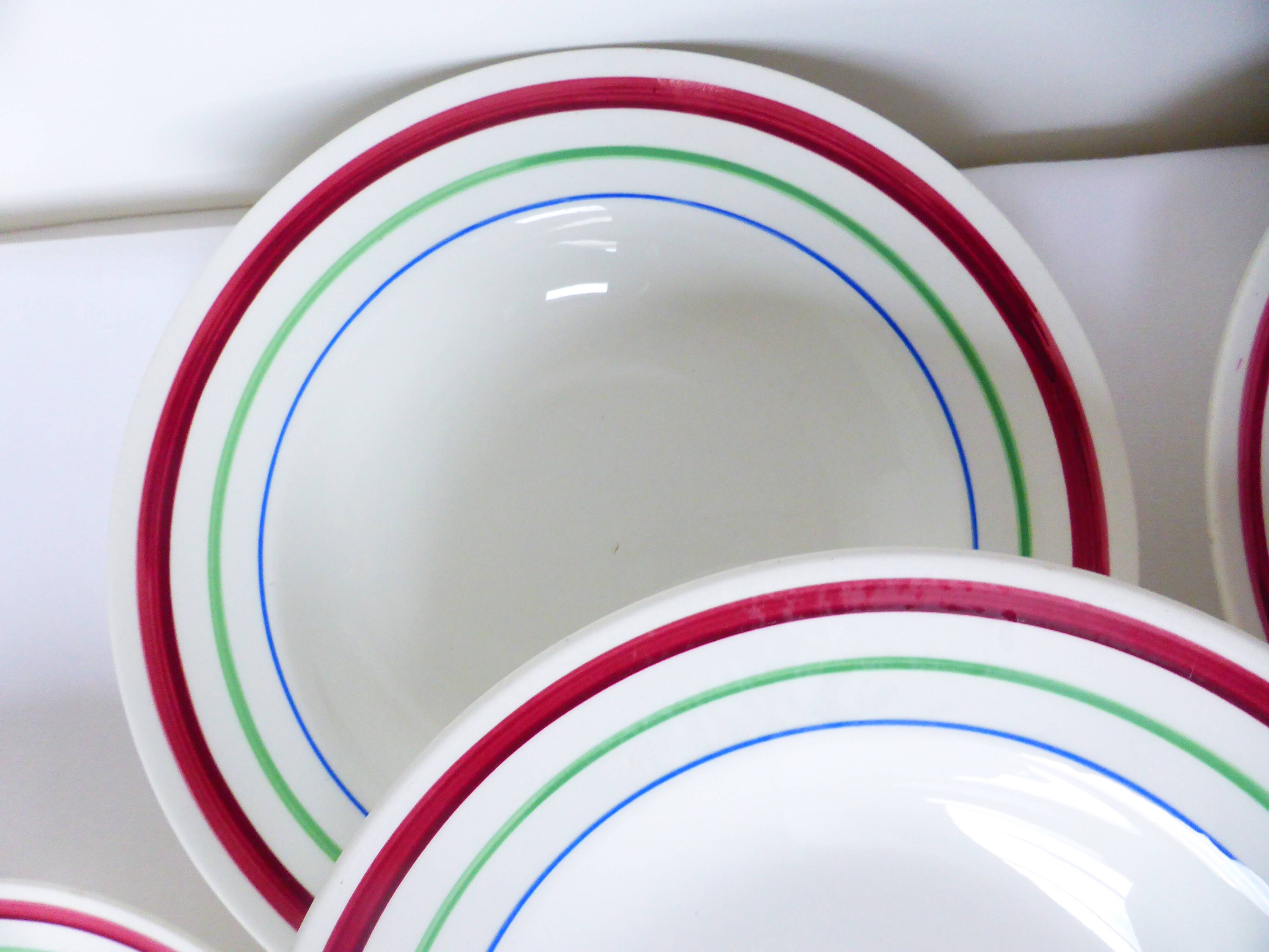 5 vintage porcelain soup plates