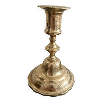 Antique carved candle holder