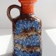 Mid Century Ceramic Jug by Dümler & Breiden, Brown, Orange, Blue Glazing, 1960s