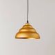Vintage aluminium ceiling light – 1980s postmodern Memphis style, "bubbly" shape, striped golden yellow cable, Pop Art interior, retro lighting gift