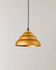 Vintage aluminium ceiling light – 1980s postmodern Memphis style, "bubbly" shape, striped golden yellow cable, Pop Art interior, retro lighting gift
