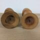 Pair of Scandinavian turned wooden candle holders