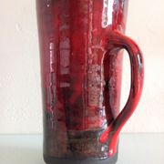 Pitcher in glazed red ceramic / vintag 60s-70s