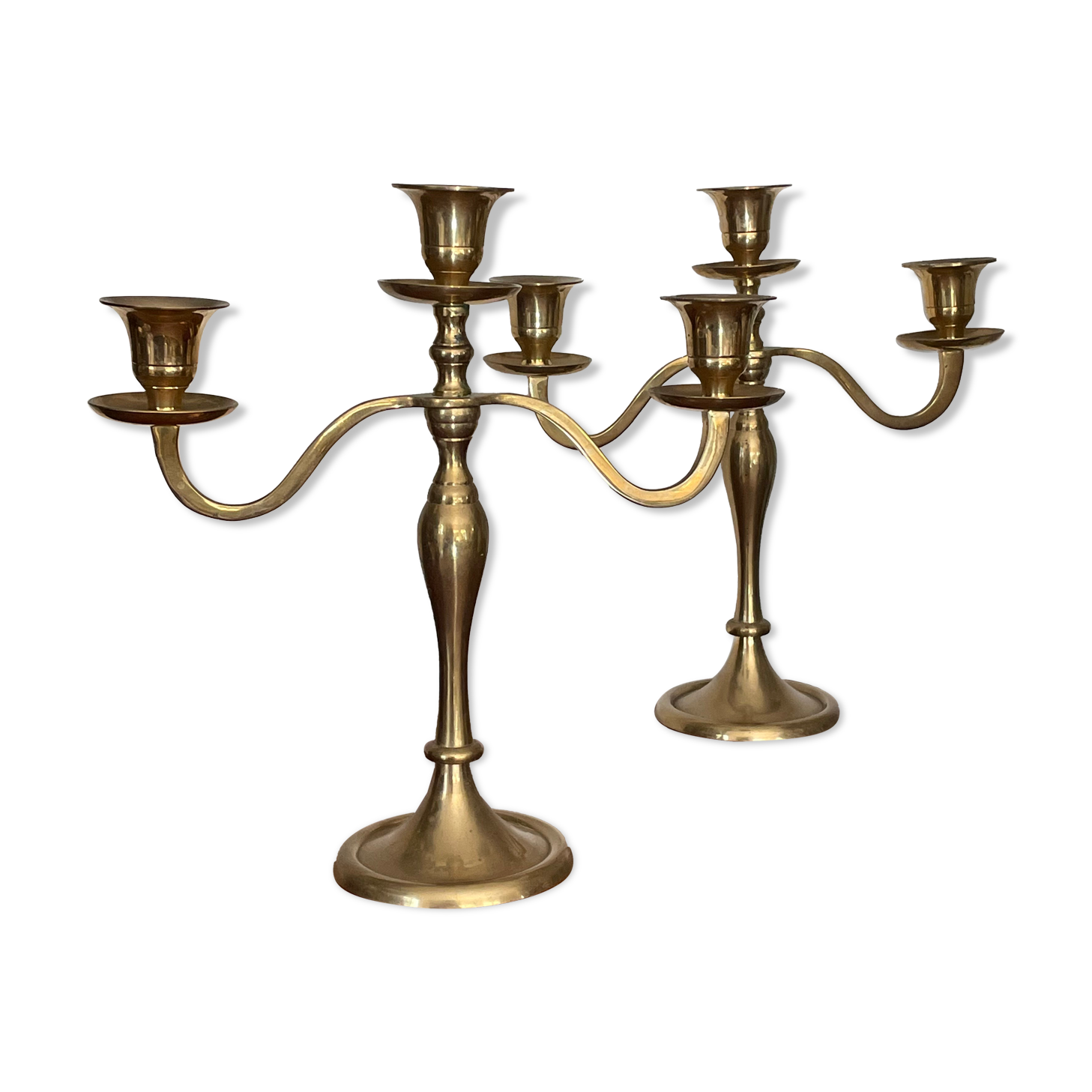 Pair of brass candlesticks