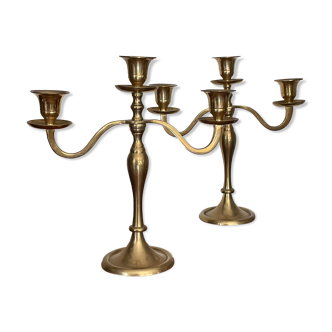Pair of brass candlesticks